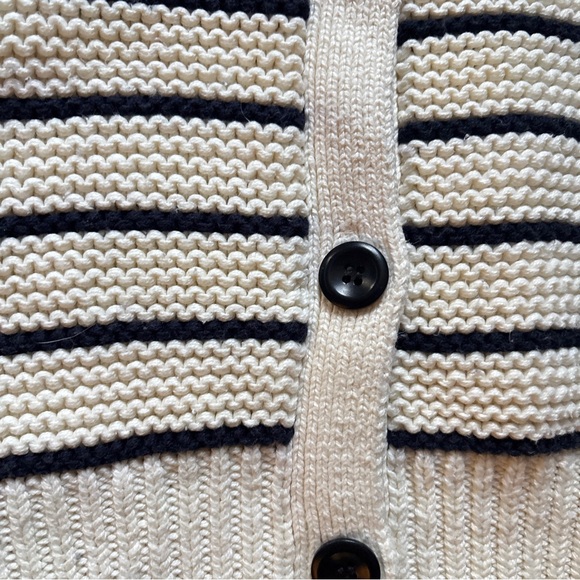 Alex Mill Stripe Cotton Sweater Button Front / Back Crewneck - Wear TWO ways! - Picture 9 of 15